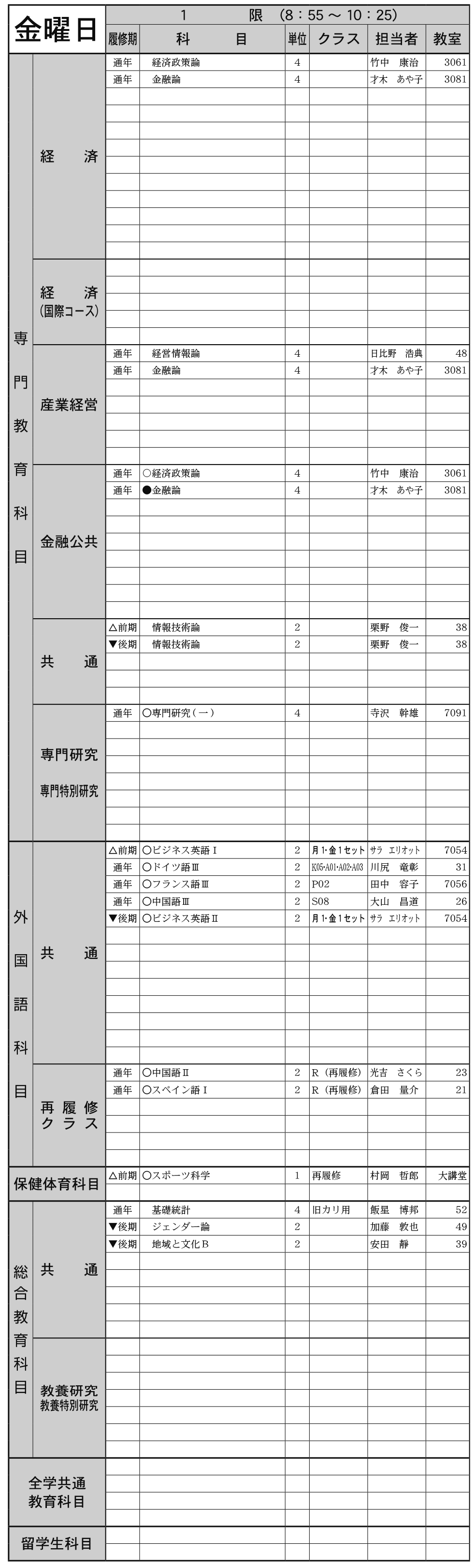 ２年生金曜日１限の画像