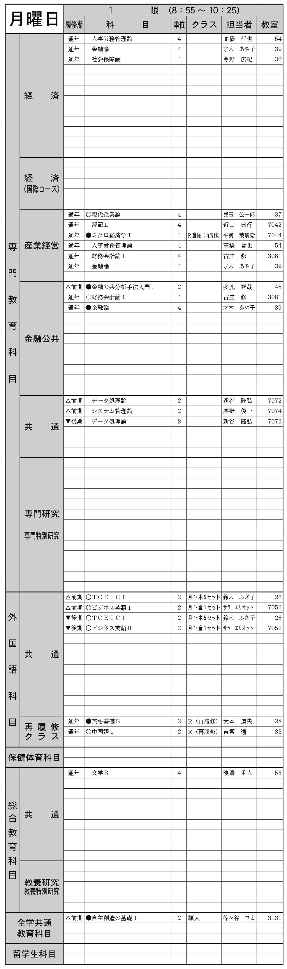 ３年生月曜日１限の画像