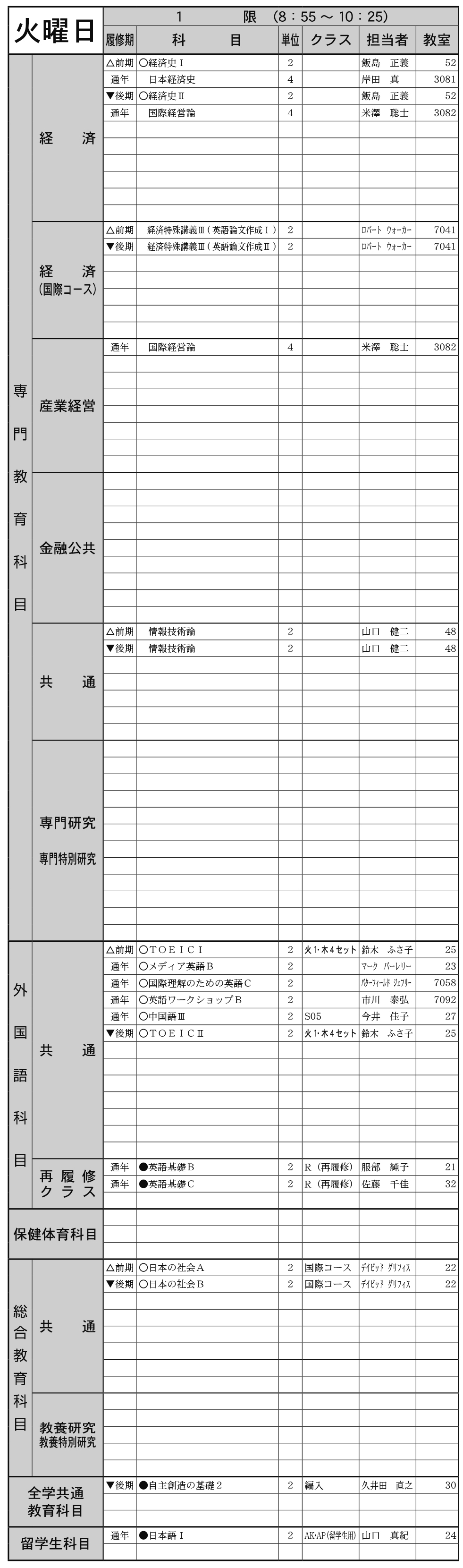 3年生火曜日１限の画像