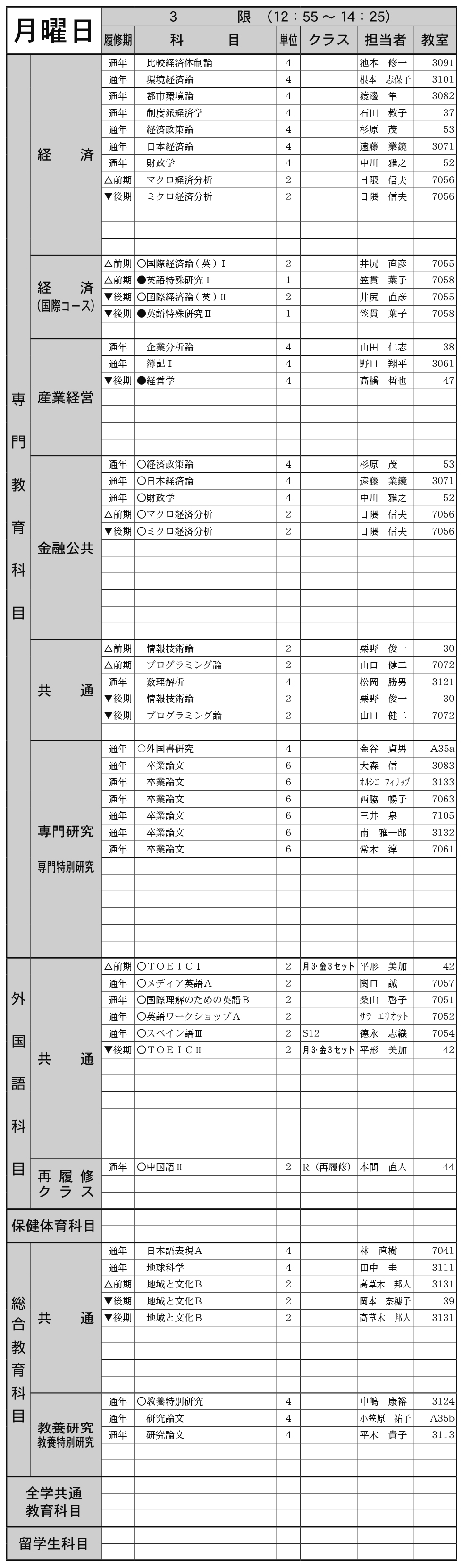 ４年生月曜日３限の画像