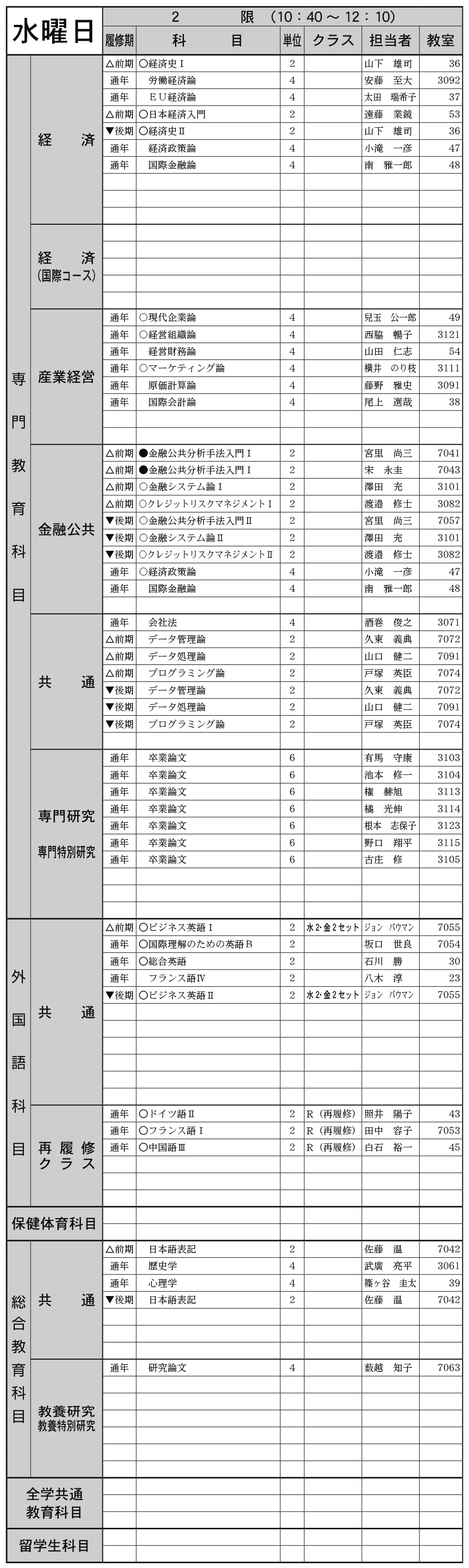 ４年生水曜日２限の画像