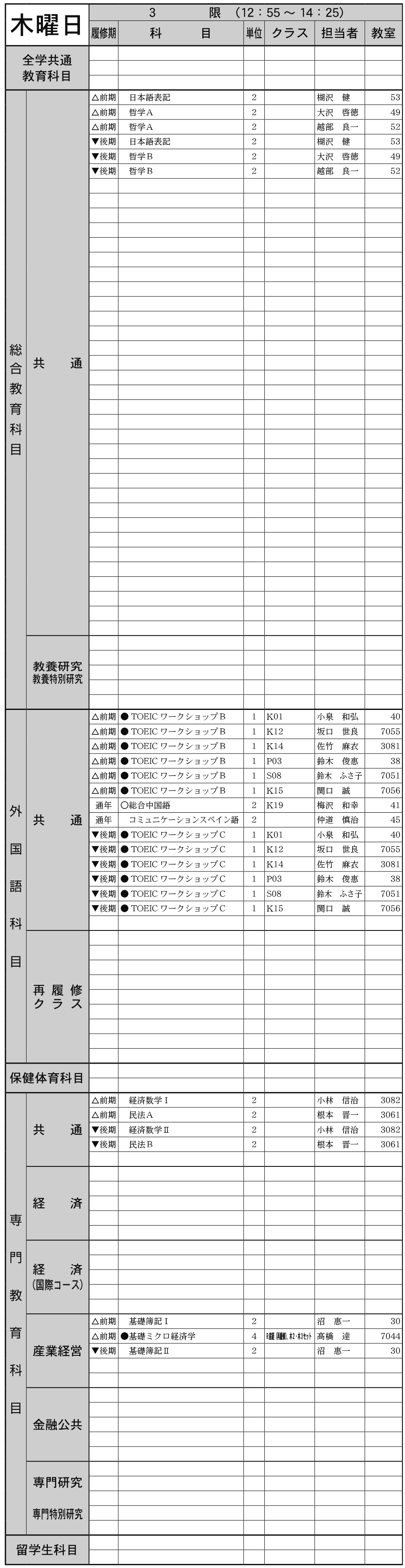 ２年生木曜日３限の画像