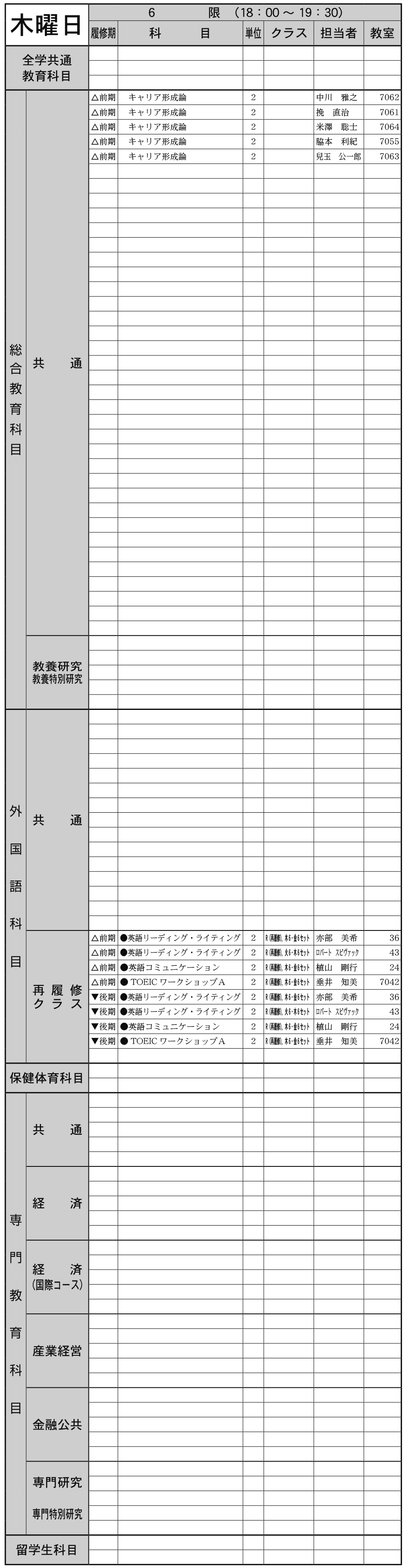 ２年生木曜日６限の画像