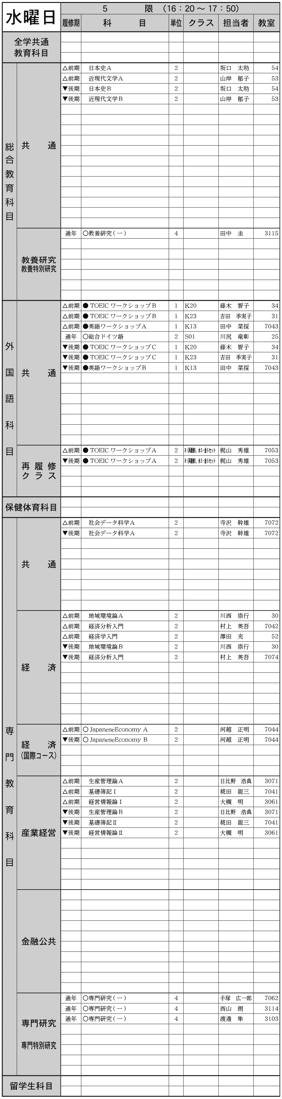 ２年生水曜日５限の画像