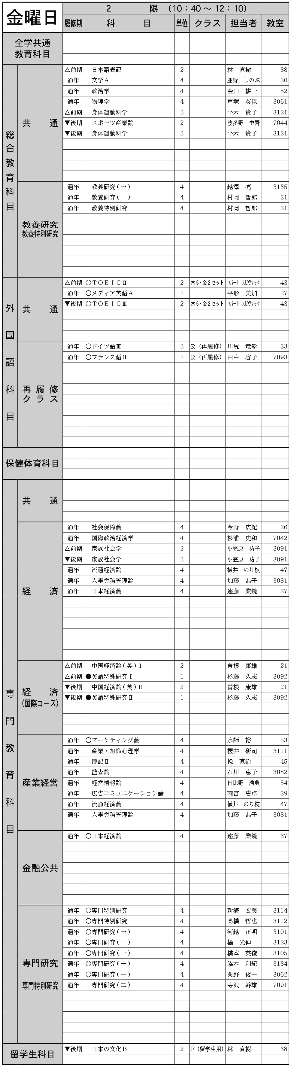 ３年生金曜日２限の画像