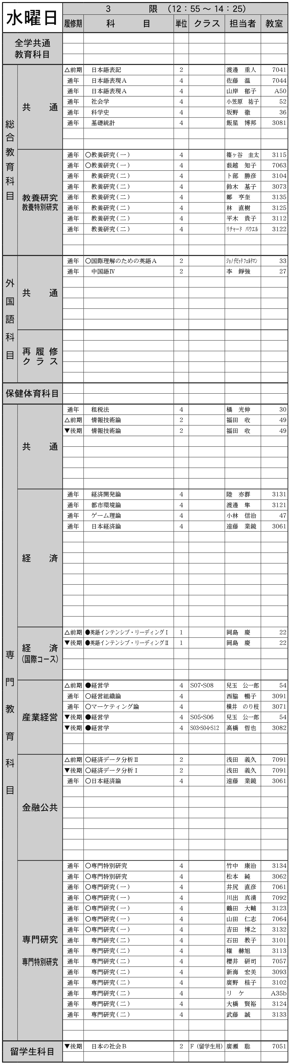 ３年生水曜日３限の画像