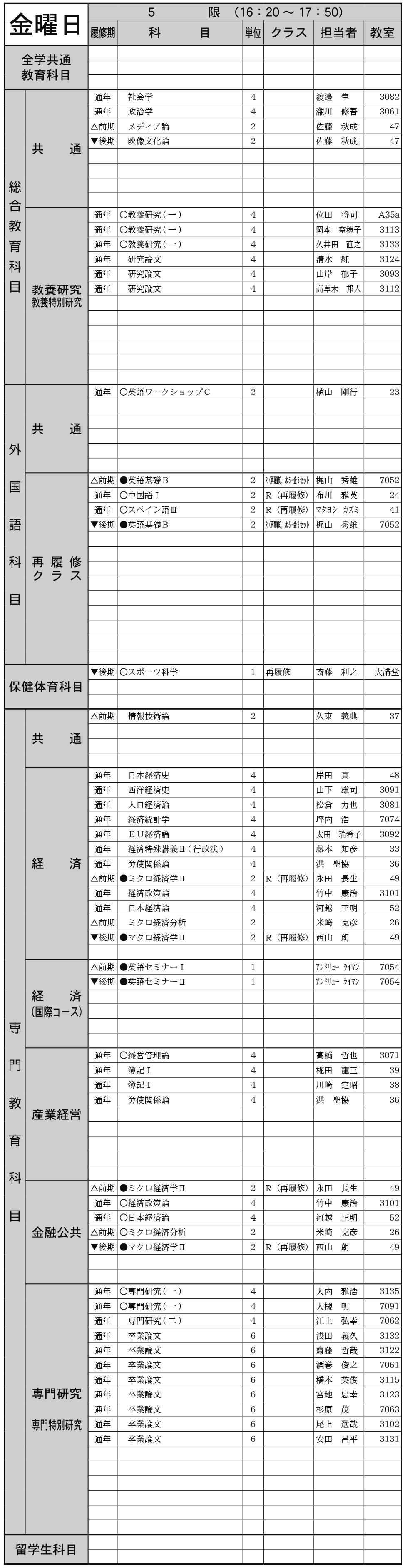４年生金曜日５限の画像