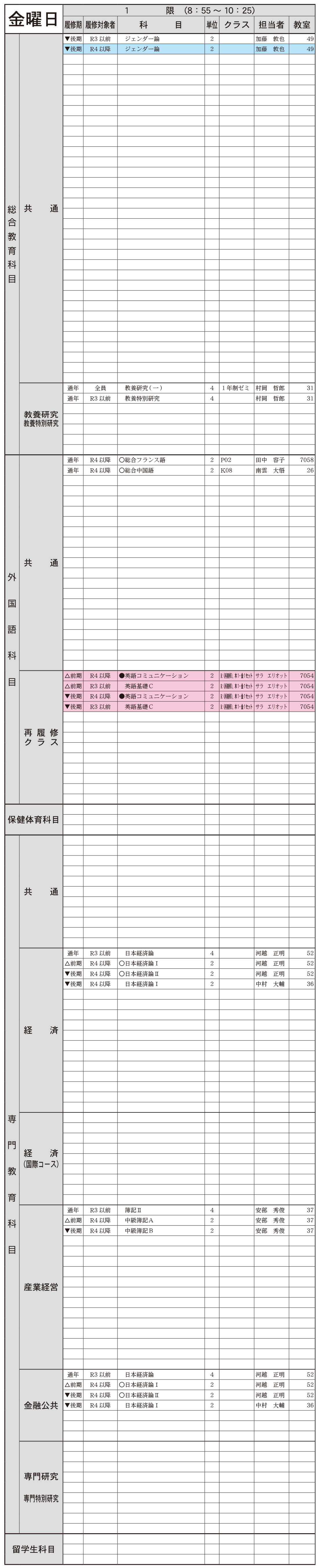 ２年生金曜日１限の画像