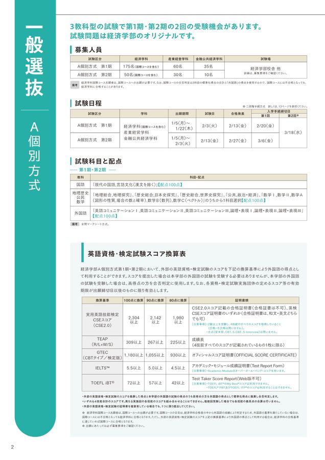 日本大学経済学部入試ガイド2026